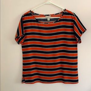 J. Crew Nautical Stripe Silk Blouse